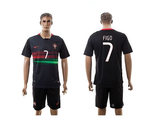 Portugal #7 Figo Away Soccer Country Jersey