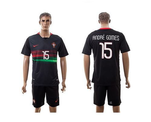 Portugal #15 Andre Gomes Away Soccer Country Jersey