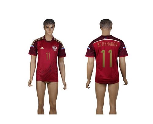 Russia #11 Aleksandr Kerzhakov Red Home Soccer Country Jersey