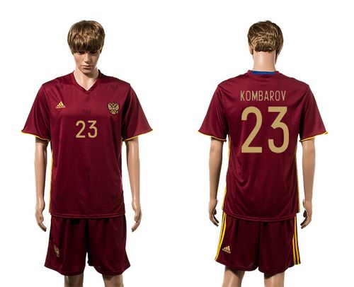 Russia #23 Kombarov Red Home Soccer Country Jersey