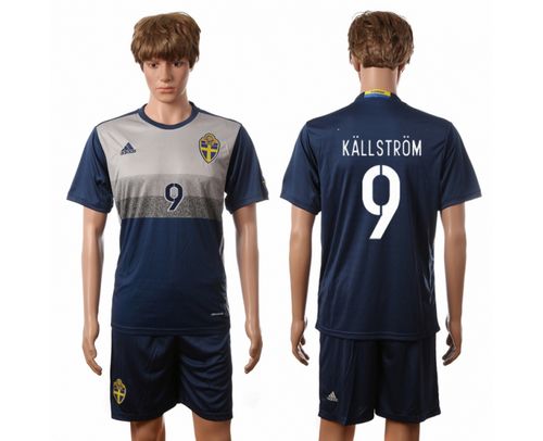 Sweden #9 Kallstrom Away Soccer Country Jersey