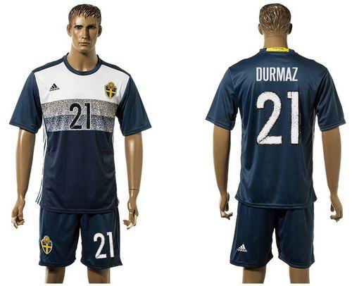 Sweden #21 Durmaz Away Soccer Country Jersey