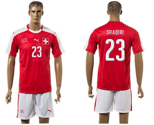 Switzerland #23 Shaqiri Red Home Soccer Country Jersey