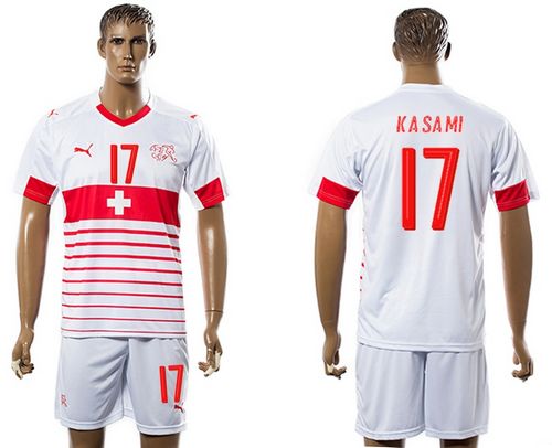 Switzerland #17 Kasami Away Soccer Country Jersey