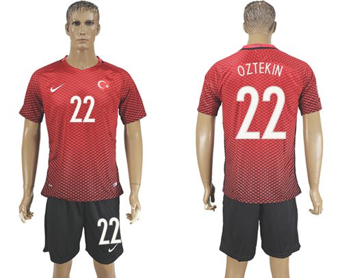 Turkey #22 Oztekin Home Soccer Country Jersey