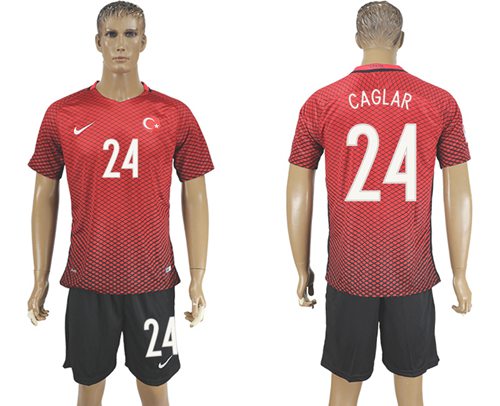 Turkey #24 Caglar Home Soccer Country Jersey
