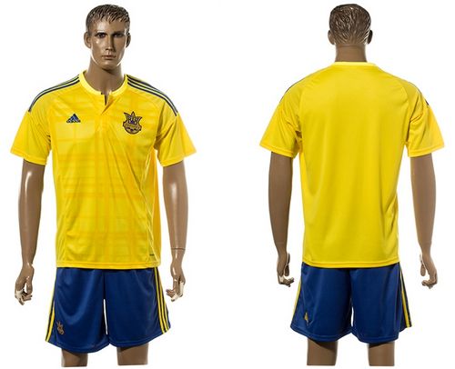 Ukraine Blank Home Soccer Country Jersey