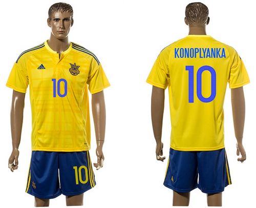 Ukraine #10 Konoplyanka Home Soccer Country Jersey