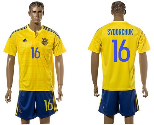 Ukraine #16 Sydorchuk Home Soccer Country Jersey