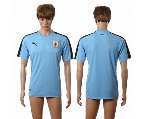 Uruguay Blank Home Soccer Country Jersey