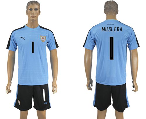 Uruguay #1 Muslera Home Soccer Country Jersey