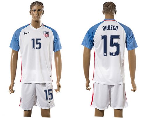 USA #15 Orozco Home Soccer Country Jersey