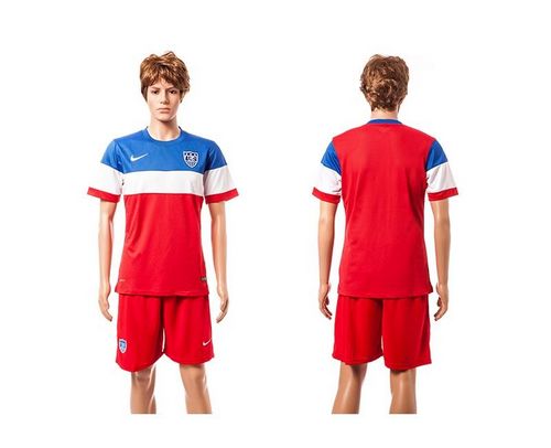 USA Blank Red Away Soccer Country Jersey