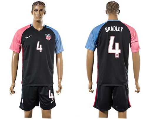 USA #4 Bradley Away Soccer Country Jersey