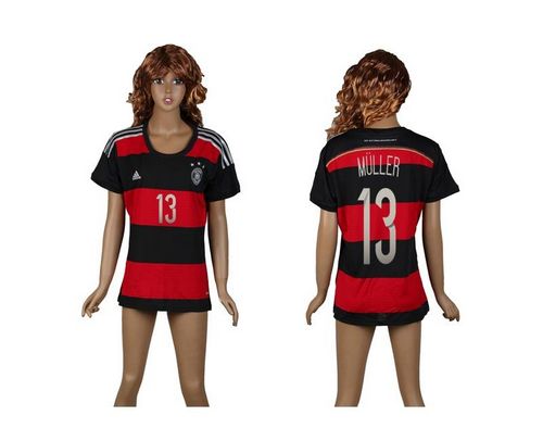 Women's Germany #13 Muller Away Soccer Country Jersey