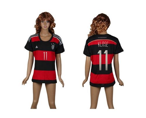 Women's Germany #11 Klose Away Soccer Country Jersey