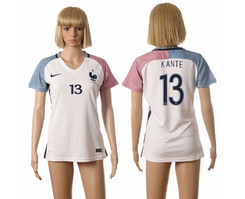 Women's France #13 Kante Away Soccer Country Jersey