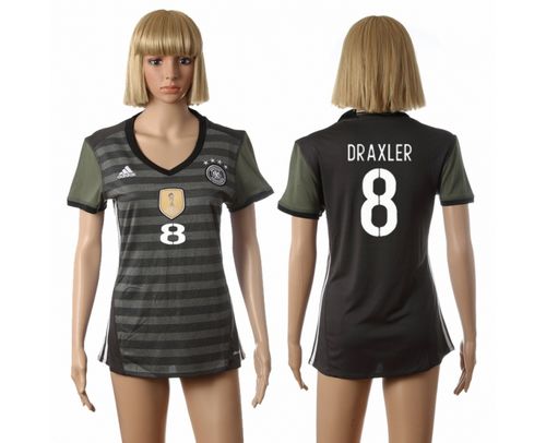 Women's Germany #8 Draxler Away Soccer Country Jersey