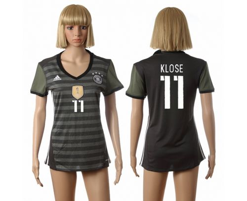 Women's Germany #11 Klose Away Soccer Country Jersey