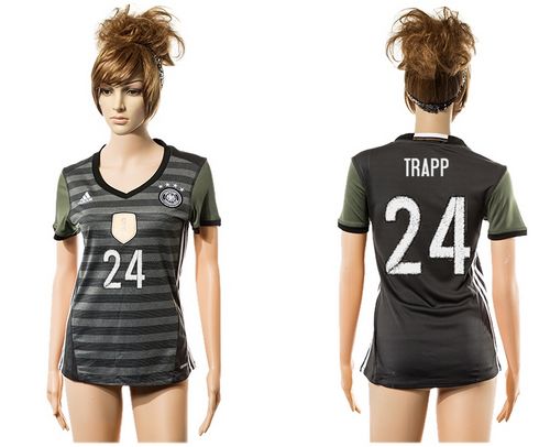 Women's Germany #24 Trapp Away Soccer Country Jersey