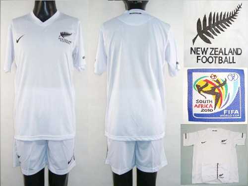 New Zealand Blank White Home Soccer Country Jersey