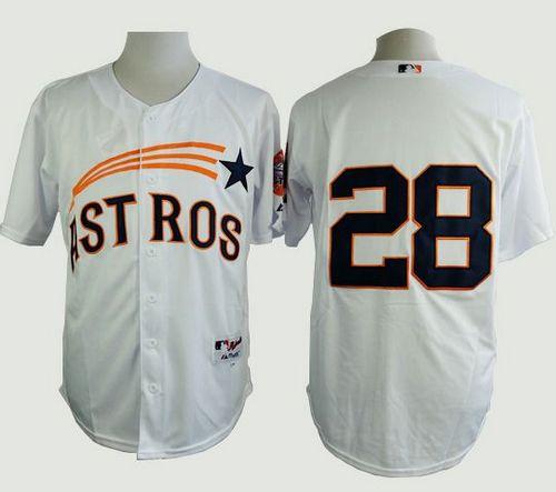 Astros #28 Jon Singleton White 1965 Turn Back The Clock Stitched MLB Jersey