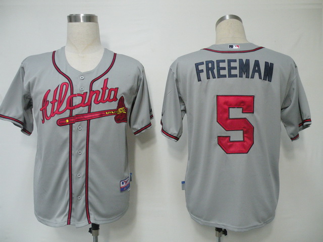 Braves #5 Freddie Freeman Grey Cool Base Stitched MLB Jersey