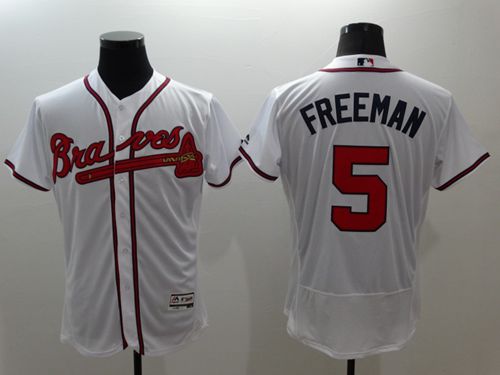 Braves #5 Freddie Freeman White Flexbase Authentic Collection Stitched MLB Jersey