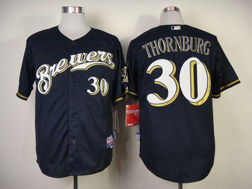 Brewers #30 Tyler Thornburg Blue Cool Base Stitched MLB Jersey