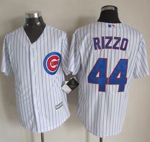 Cubs #44 Anthony Rizzo New White Strip Cool Base Stitched MLB Jersey