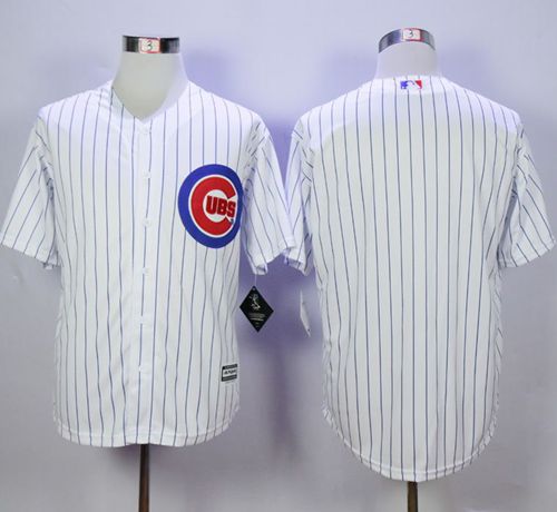 Cubs Blank White Strip New Cool Base Stitched MLB Jersey