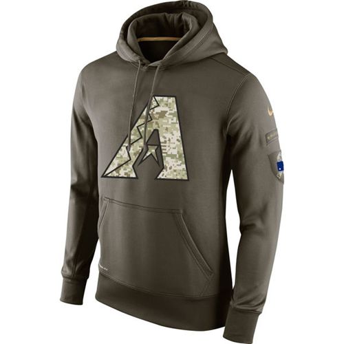 Men's Arizona Diamondbacks  Olive Salute To Service KO Performance Hoodie