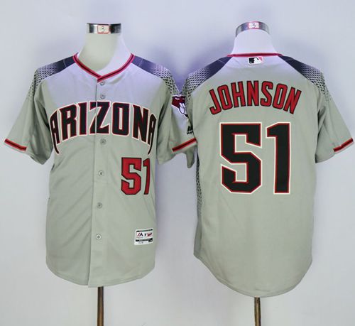 Diamondbacks #51 Randy Johnson Gray/Brick New Cool Base Stitched MLB Jersey