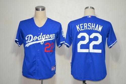 Dodgers #22 Clayton Kershaw Blue Cool Base Stitched MLB Jersey