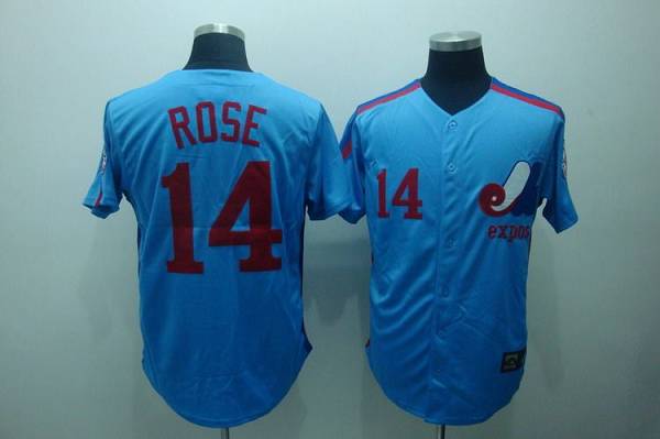 Mitchell and Ness Expos #14 Pete Rose Blue Stitched Throwback MLB Jersey