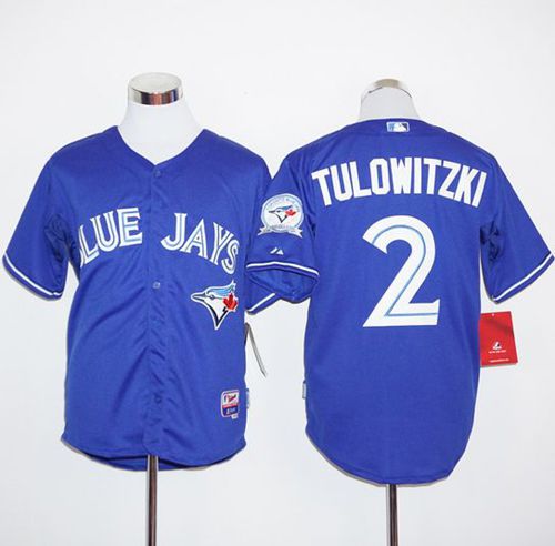 Blue Jays #2 Troy Tulowitzki Blue Alternate Cool Base Stitched MLB Jersey