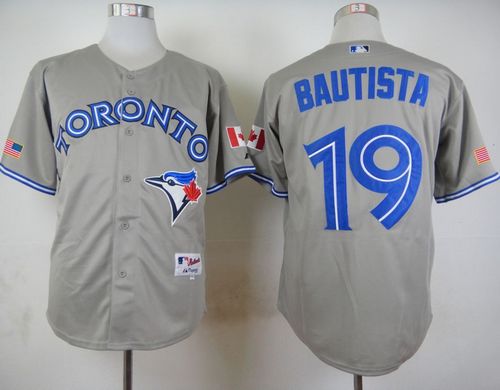 Blue Jays #19 Jose Bautista Grey Road Cool Base 2012 Stitched MLB Jersey