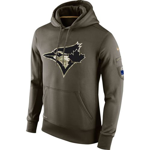 Men's Toronto Blue Jays  Olive Salute To Service KO Performance Hoodie