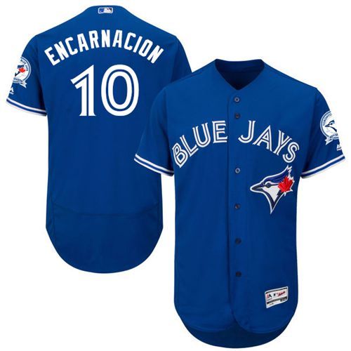 Blue Jays #10 Edwin Encarnacion Blue Flexbase Authentic Collection Stitched MLB Jersey