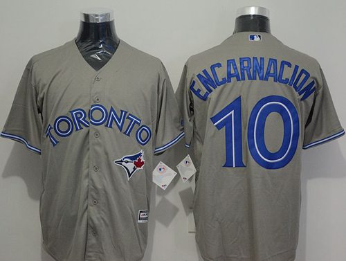 Blue Jays #10 Edwin Encarnacion Grey New Cool Base Stitched MLB Jersey