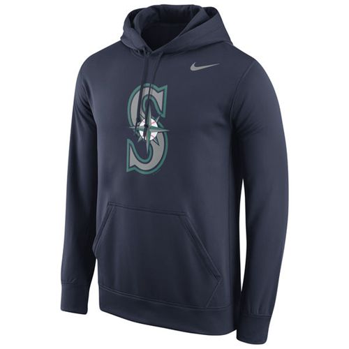 Seattle Mariners  Logo Performance Pullover Navy MLB Hoodie