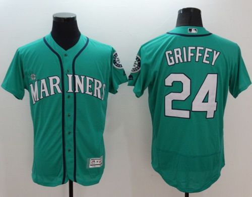 Mariners #24 Ken Griffey Green Flexbase Authentic Collection Stitched MLB Jersey