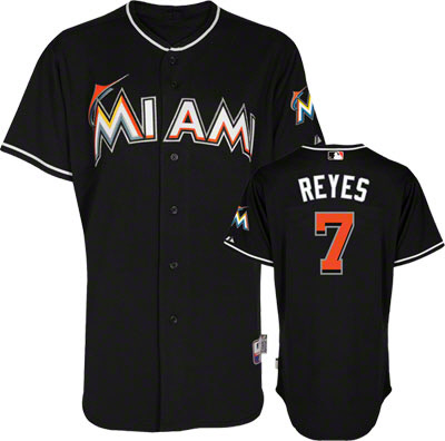 marlins #7 Jose Reyes Black Alternate Stitched MLB Jersey