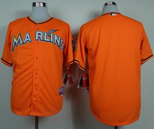 marlins Blank Orange Cool Base Stitched MLB Jersey