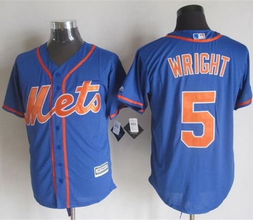 Mets #5 David Wright Blue Alternate Home New Cool Base Stitched MLB Jersey