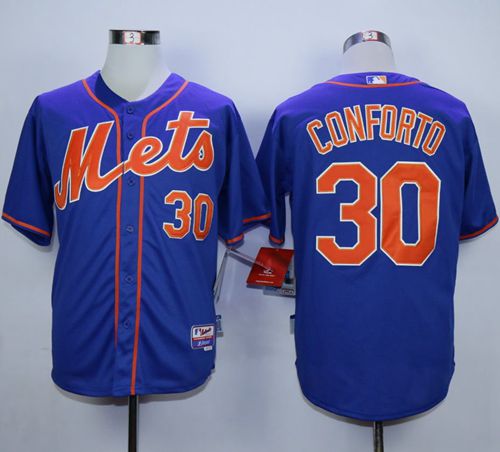 Mets #30 Michael Conforto Blue Alternate Home Cool Base Stitched MLB Jersey