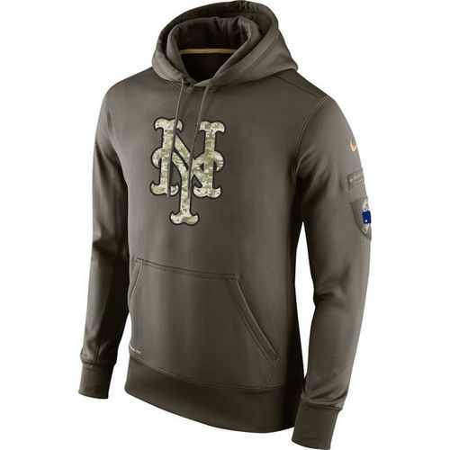 Men's New York Mets  Olive Salute To Service KO Performance Hoodie