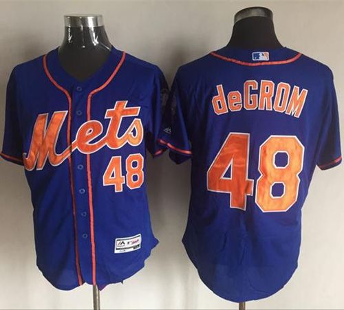 Mets #48 Jacob DeGrom Blue Flexbase Authentic Collection Stitched MLB Jersey