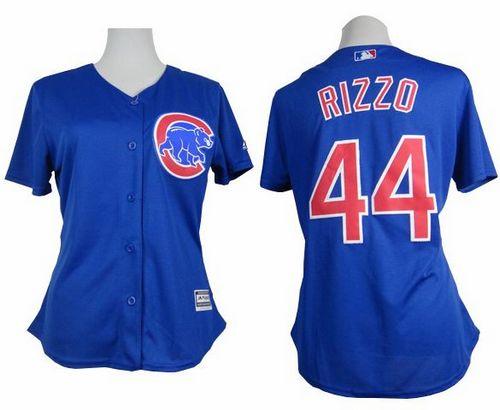 Cubs #44 Anthony Rizzo Blue Alternate Women's Stitched MLB Jersey