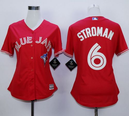 Blue Jays #6 Marcus Stroman Red Canada Day Women's Stitched MLB Jersey